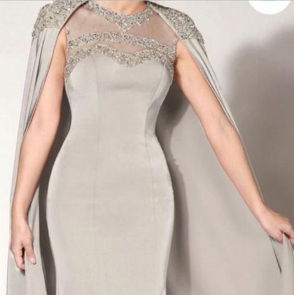 Gown with cape beautiful formal gown wedding party dress